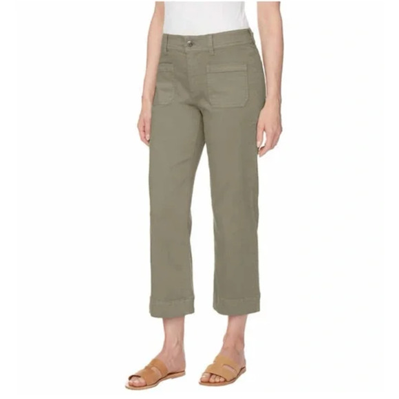 Buffalo David Bitton Ladies' High-Rise Soft Stretch Crop Pant, Tea Leaf, 14 (34) - Picture 1 of 7